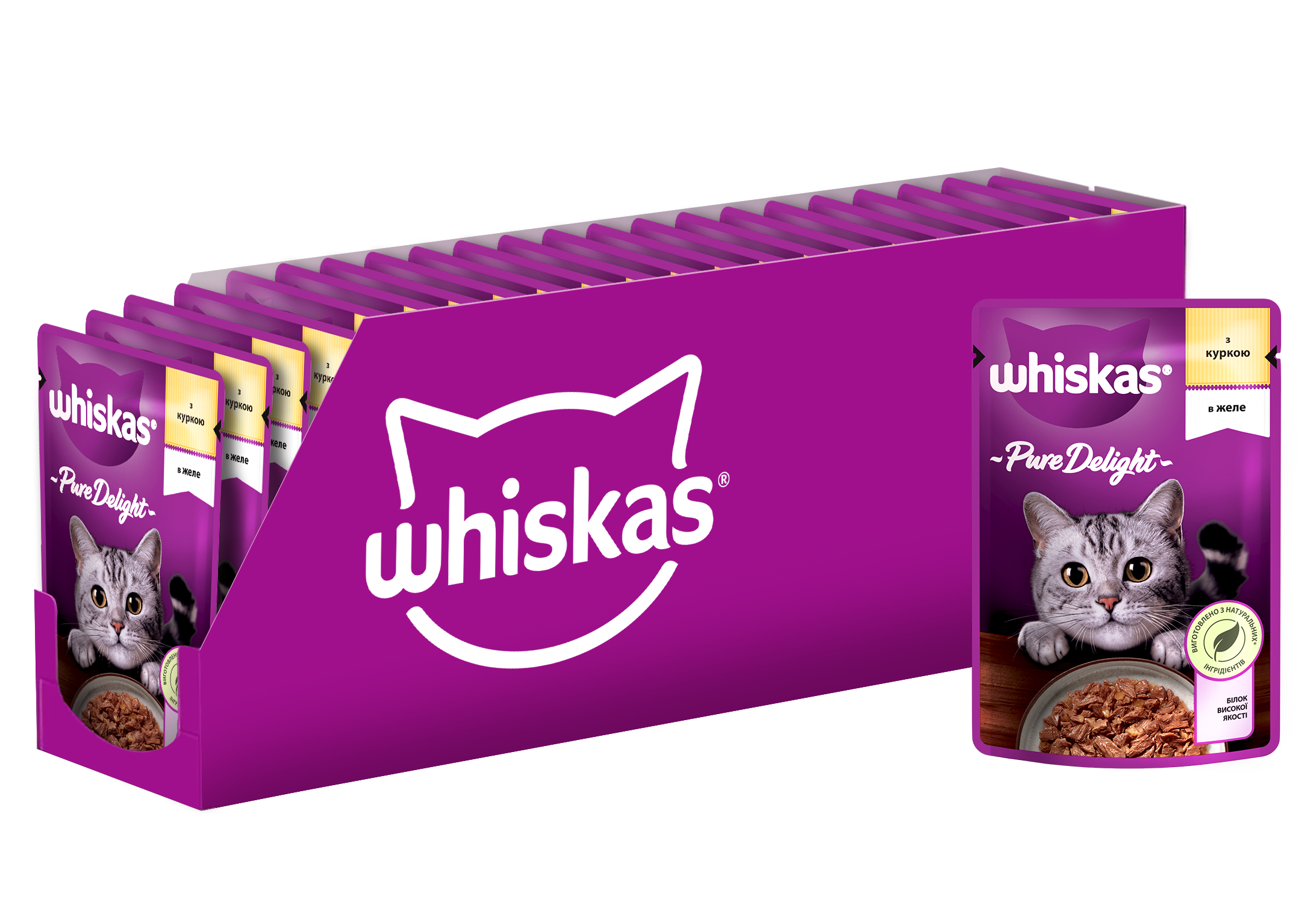 Вологий корм для котів Whiskas Pure Delight, курка в желе, 85 г - фото 2