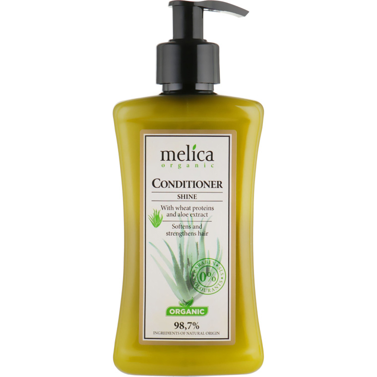 Бальзам-кондиціонер Melica Organic Shine Conditioner With wheat proteins and aloe extract 300 мл - фото 1