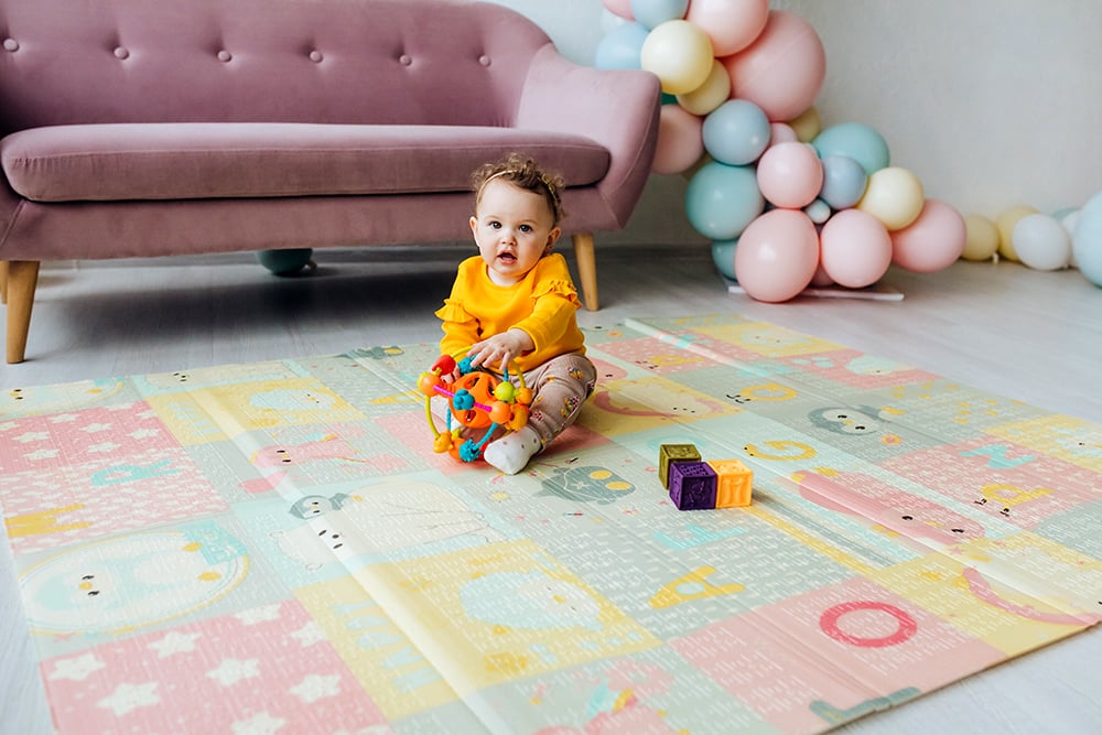 Детский двухсторонний складной коврик Poppet Стикеры и Сказочный полет, 180x150x1 см (PP010-150) - фото 11
