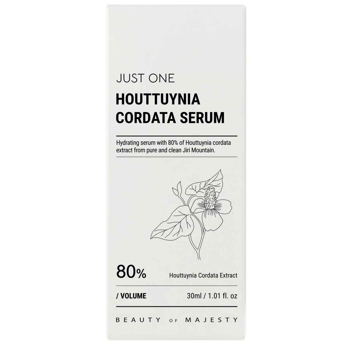 Успокаивающая сыворотка с экстрактом гуттуинии Beauty of Majesty Just One Houttuynia Cordata Serum 30 мл - фото 3