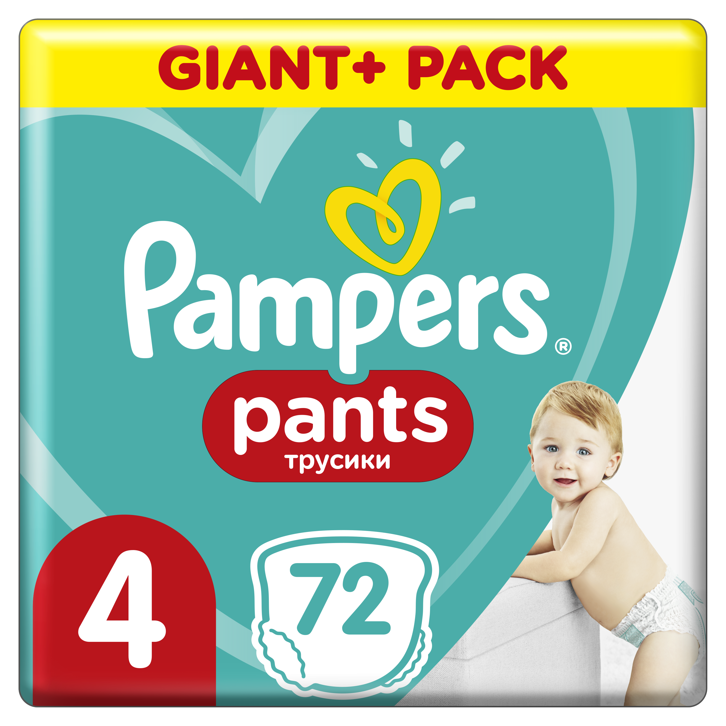 Подгузники-трусики Pampers Pants 4 (9-15 кг), 72 шт. (81683303) - фото 1
