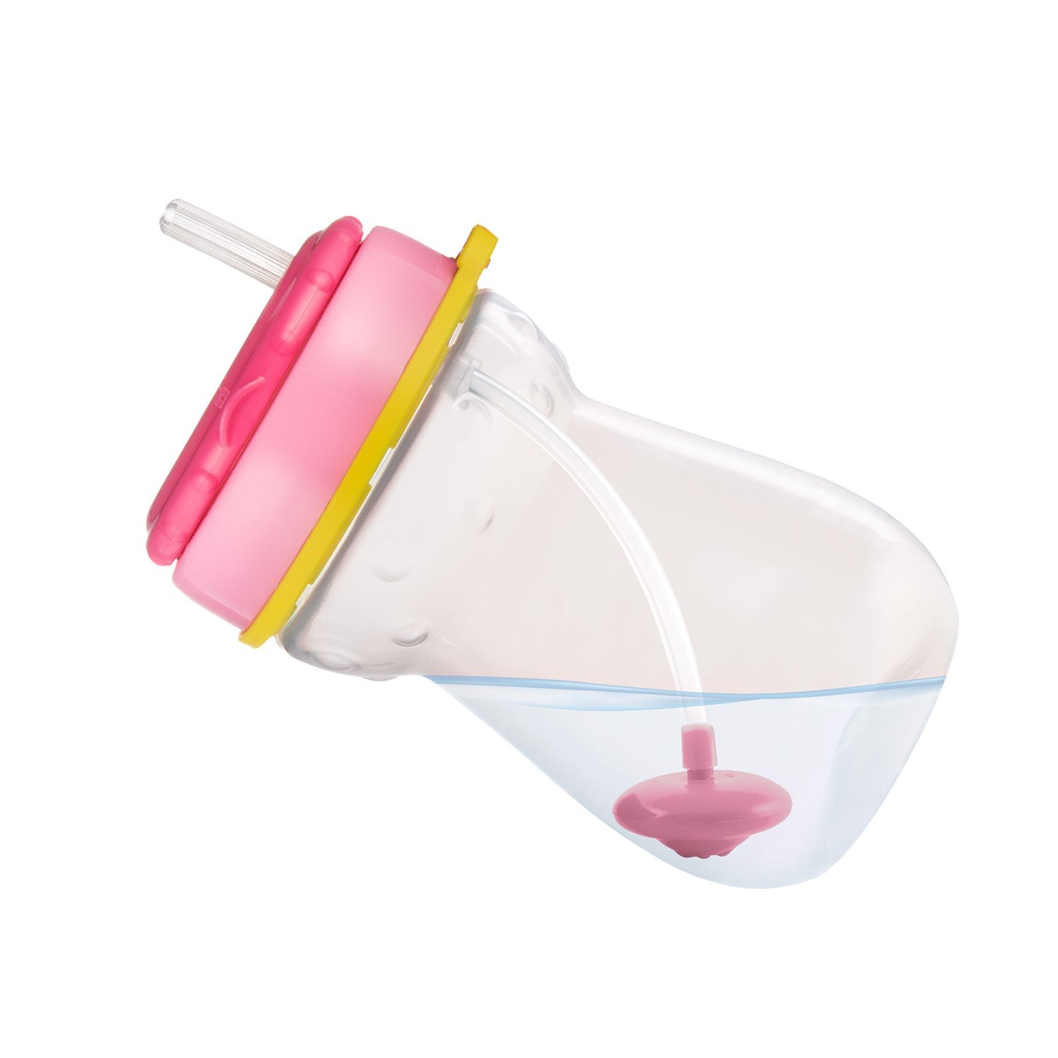 Кружка с силиконовой трубочкой и утяжелителем Canpol babies Котик, 350 мл, розовый (56/521) - фото 4