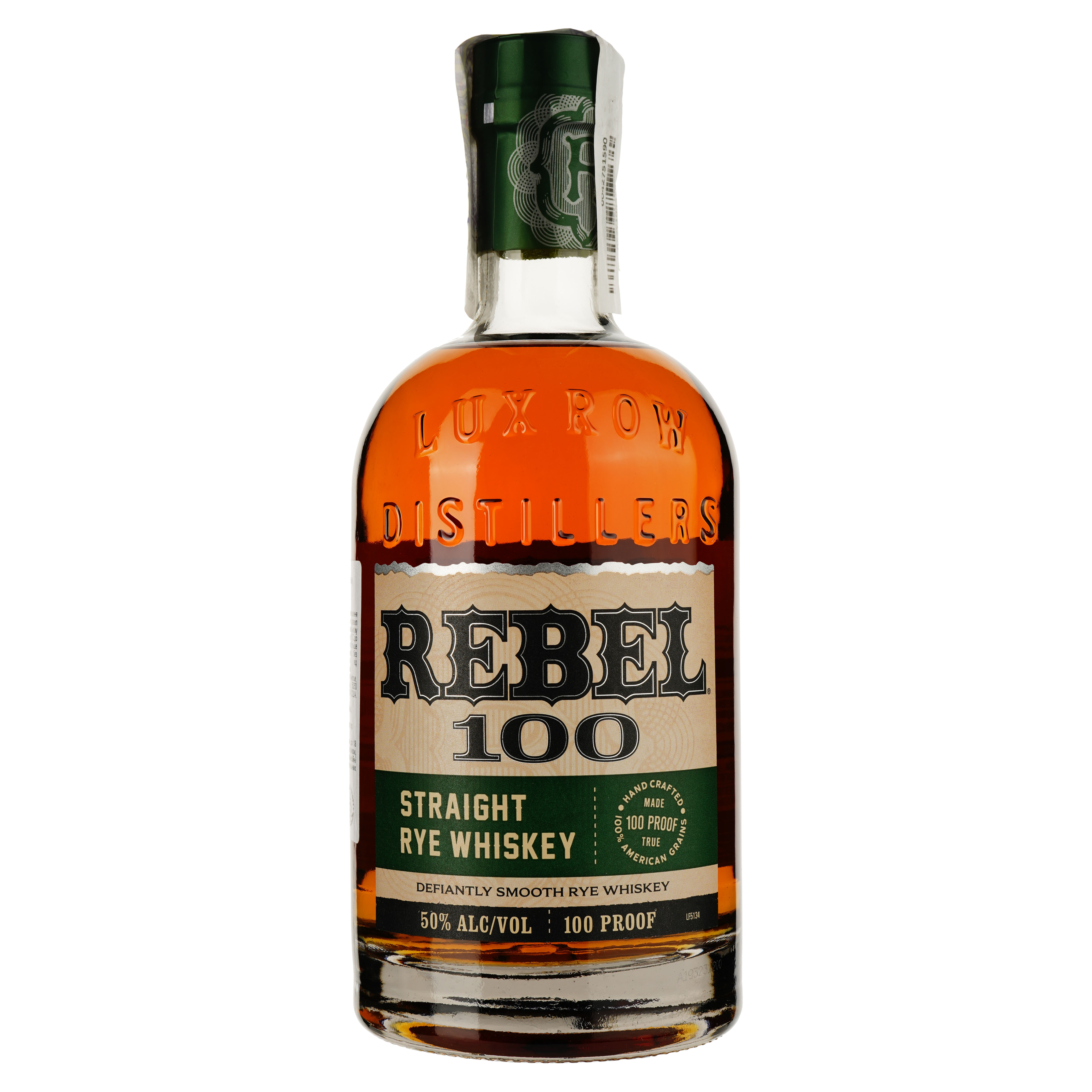 Виски Rebel 100 Straight Rye Whiskey 50% 0.7 л - фото 1