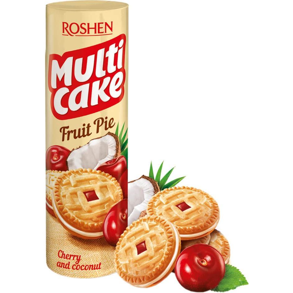Печиво-сендвіч Roshen Multicake начинка вишня-кокос 195 г (763921) - фото 1