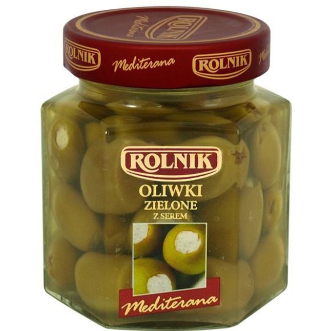 Оливки зеленые Rolnik Mediterana с сыром 280 г - фото 1