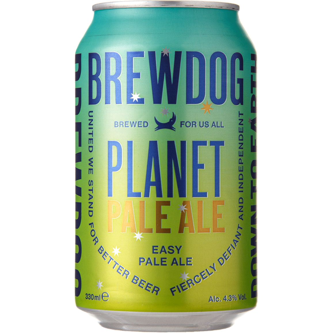 Пиво BrewDog Planet Pale Ale светлое 4.3% 0.33 л ж/б - фото 1