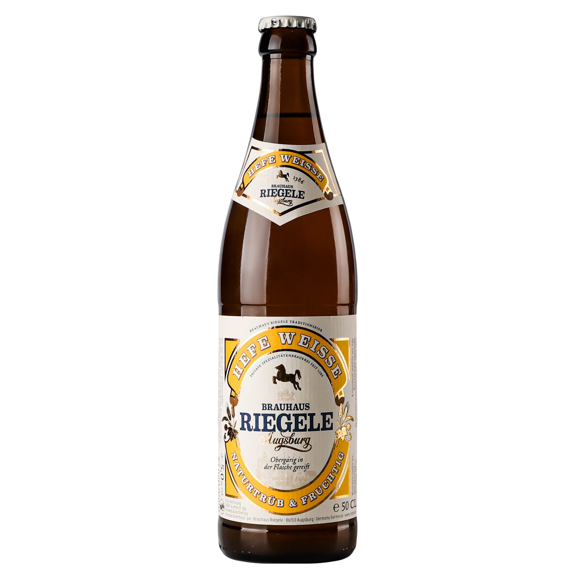 Пиво Riegele Hefe Weisse светлое нефильтрованное, 5%, 0,5 л (749207) - фото 1