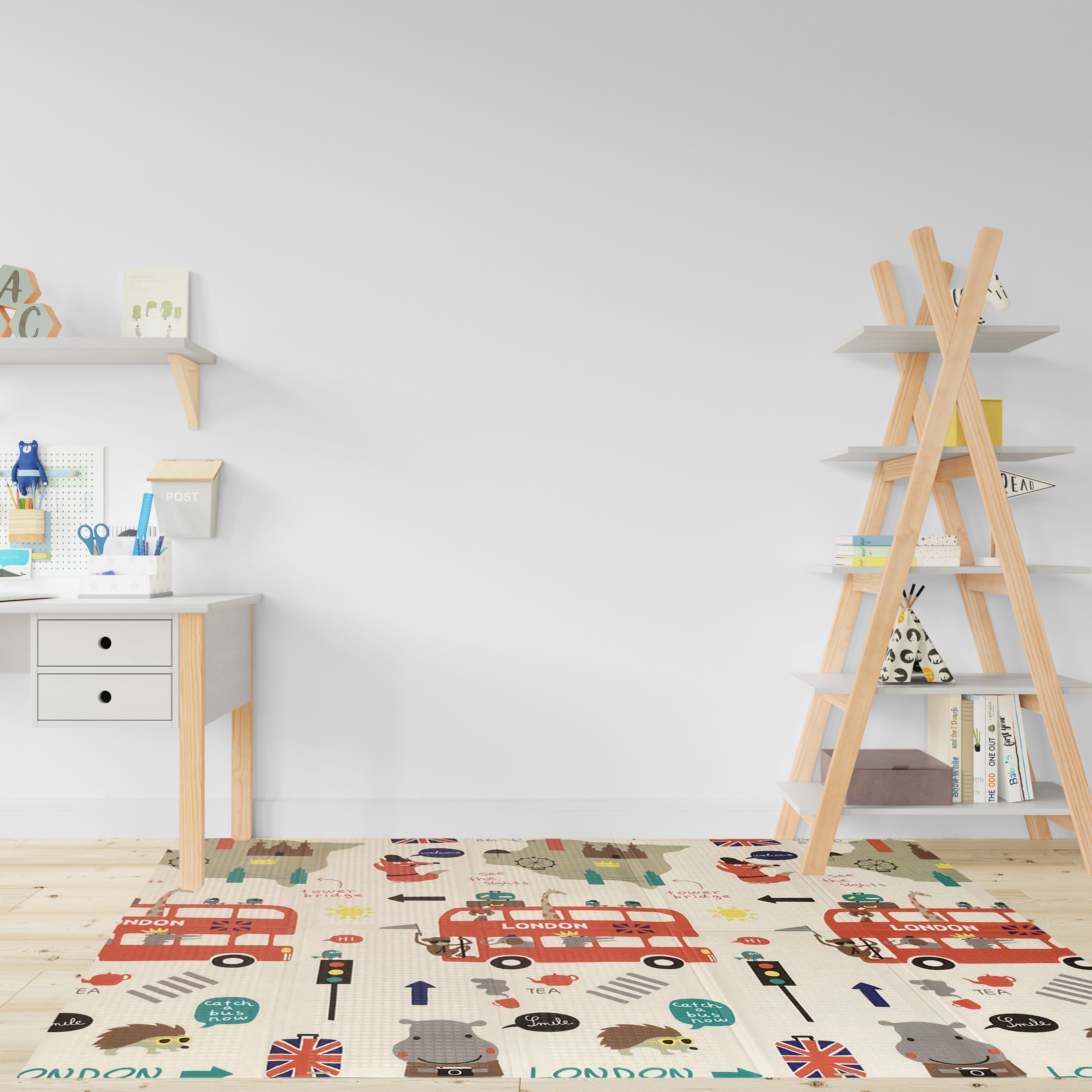 Дитячий килимок Poppet Екскурсія Лондон та Дорожній лабіринт двосторонній складний 200х150x1 см (PP026-150H) - фото 9