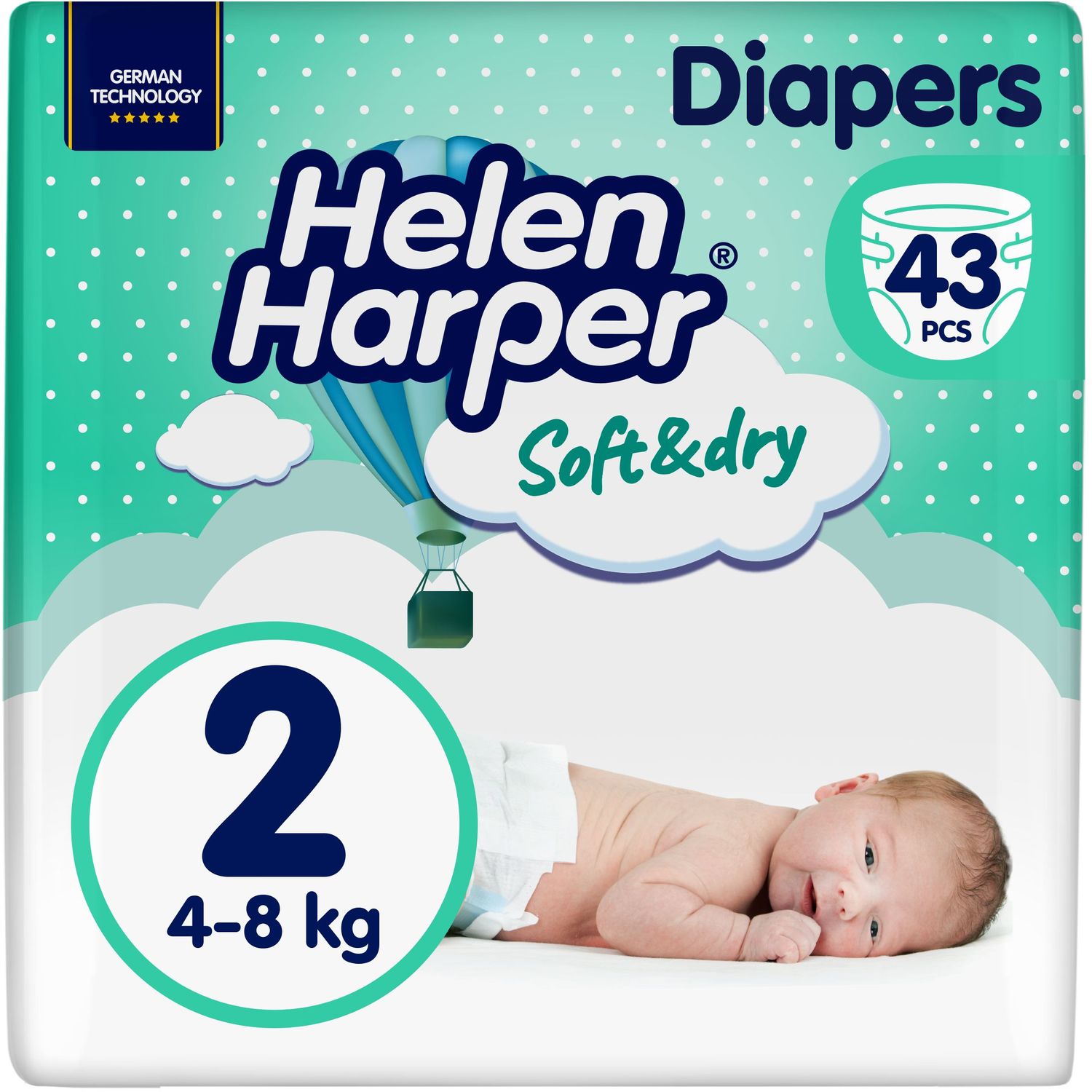 Подгузники Helen Harper Soft & Dry New Mini (2) 4-8 кг 43 шт. - фото 1