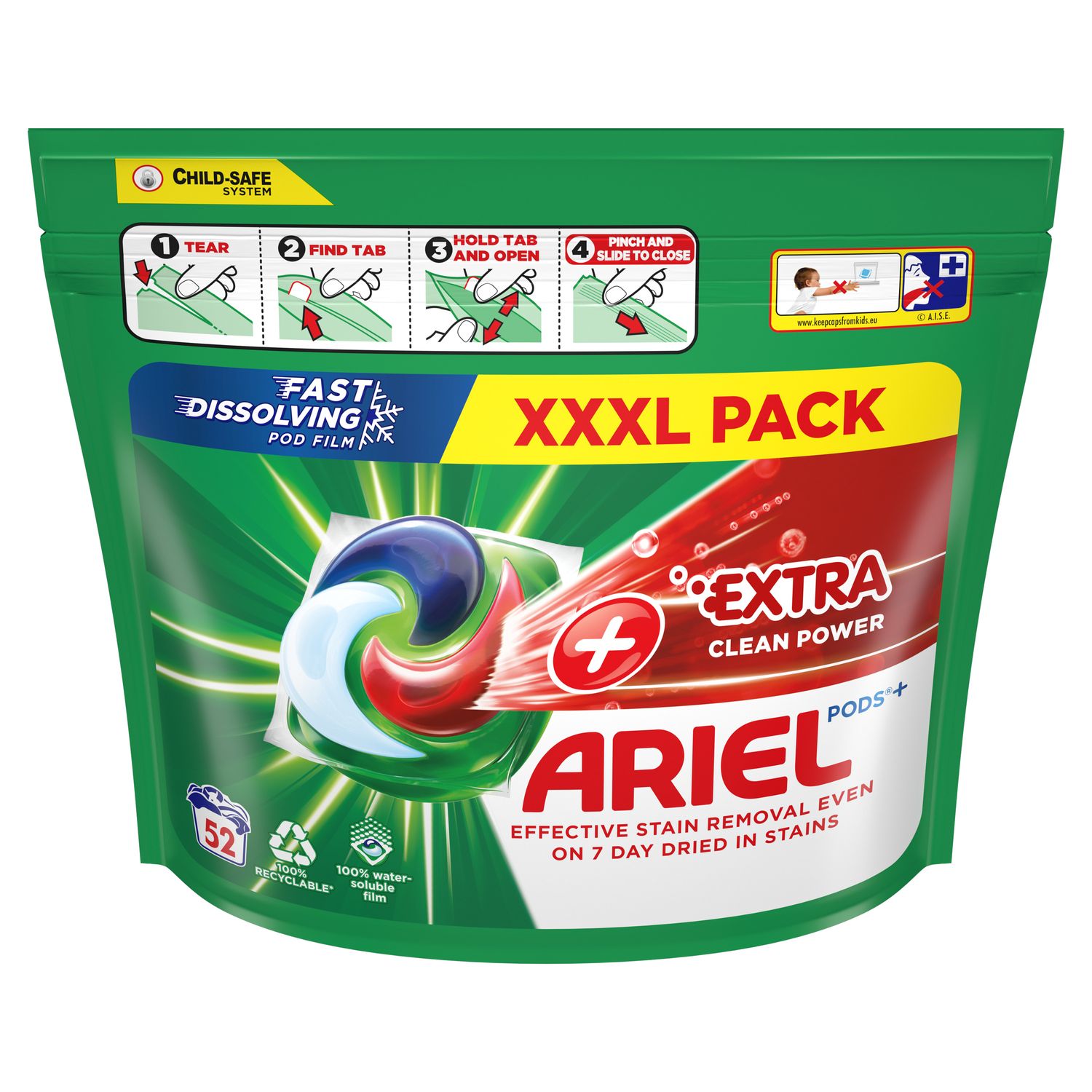 Капсули для прання Ariel Pods+ Сила Екстраочищення 104 шт. (2 упаковки по 52 шт.) - фото 2