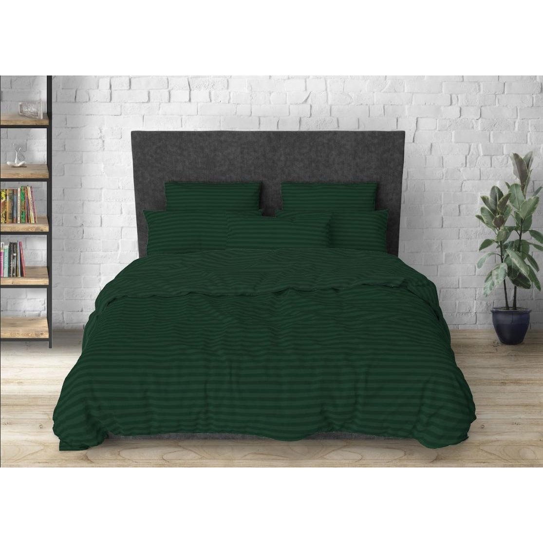 Простыня MirSon Бязь 17-0612 Stripe Emerald 220х150 см (2200008201685) - фото 1