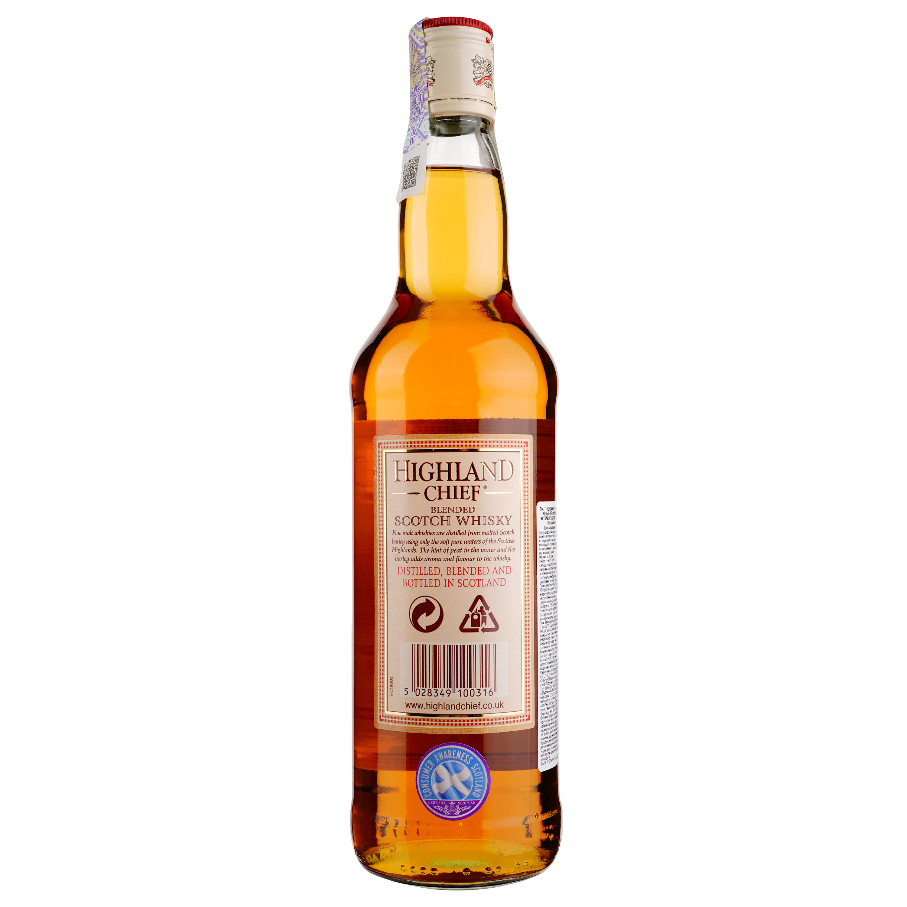 Виски шотландский Highland Chief 3 YO blended 40%, 0,7 л - фото 2