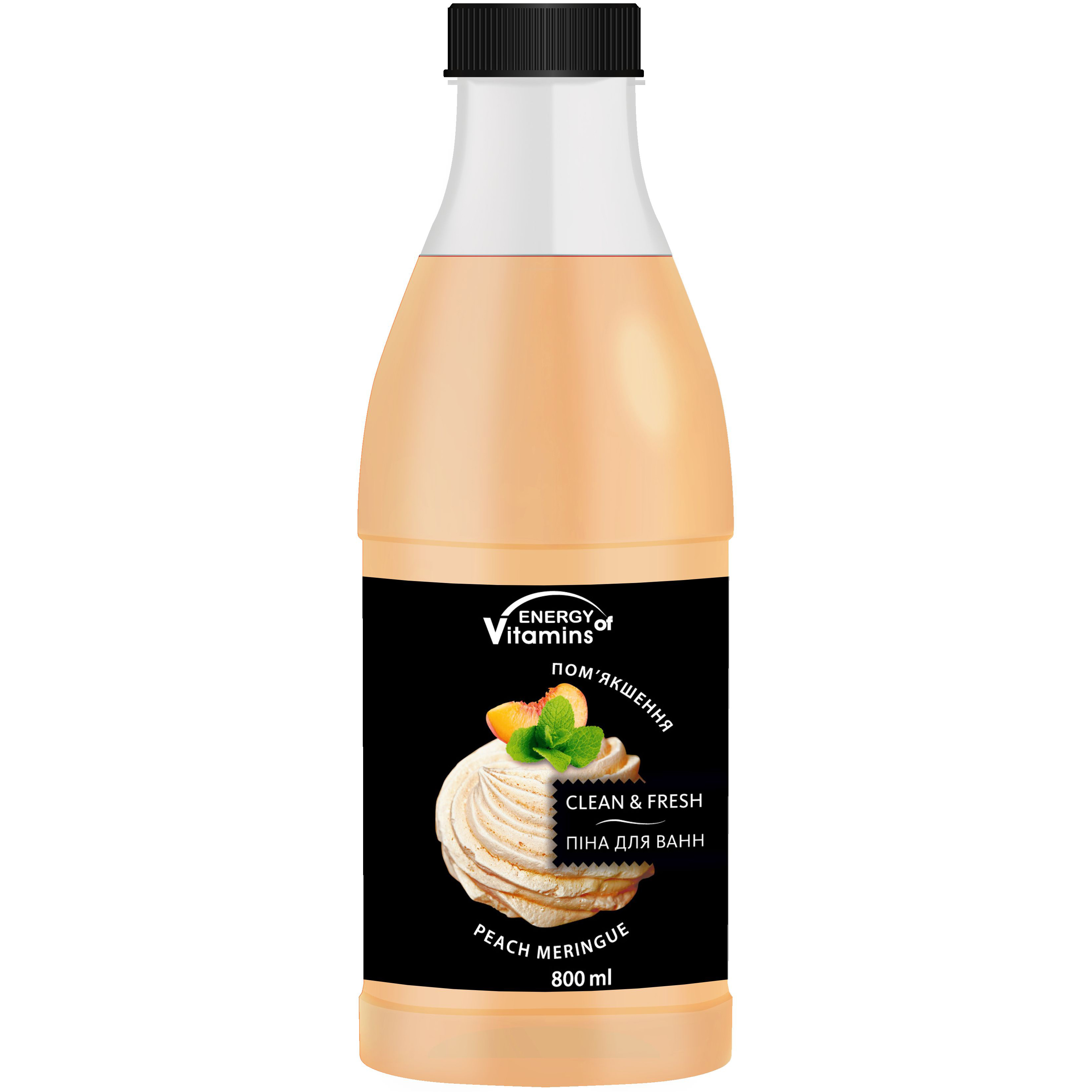 Піна для ванн Energy of Vitamins Peach Meringue персикова 800 мл - фото 1