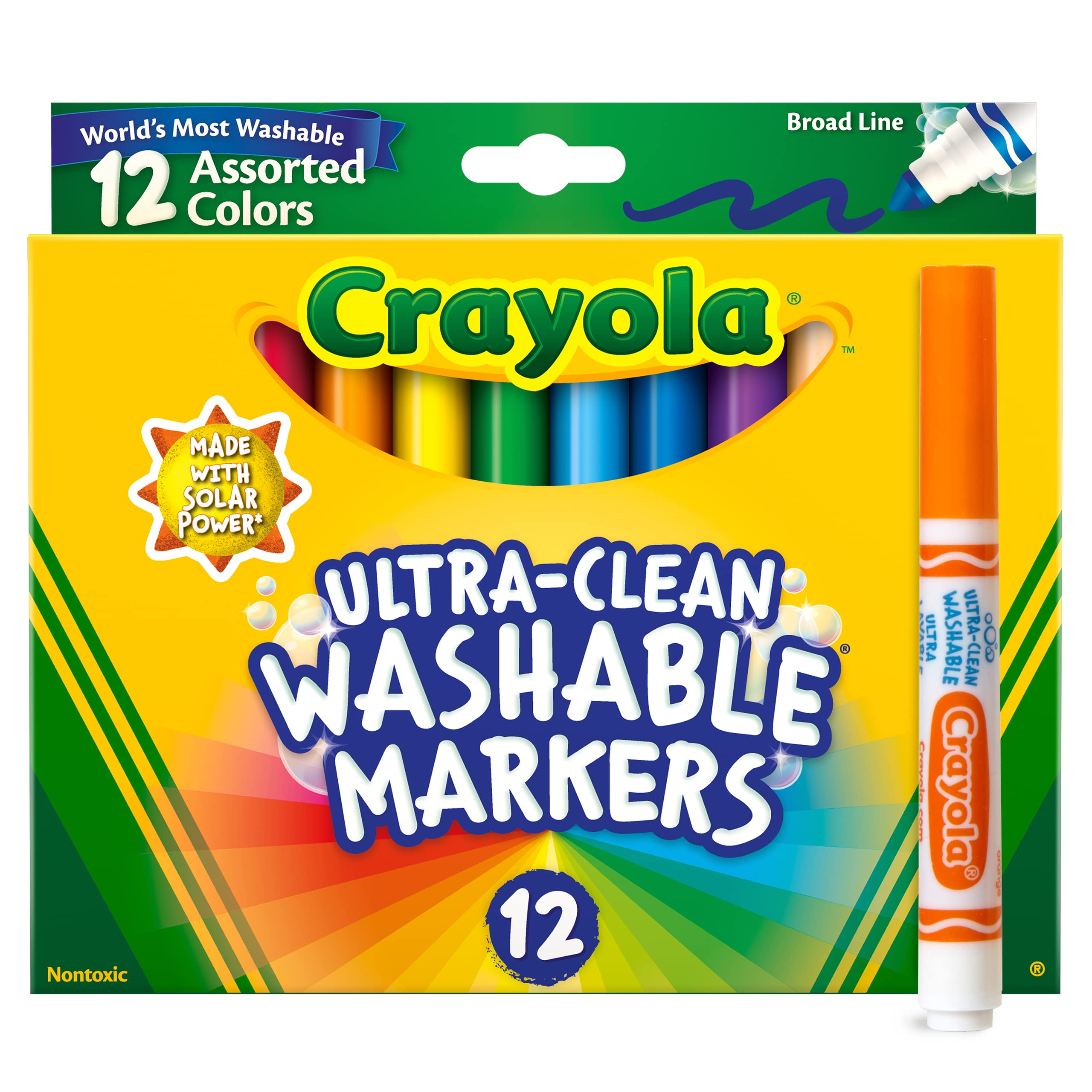 Набор фломастеров Crayola Washable широкая линия 12 шт. (58-8340) - фото 2