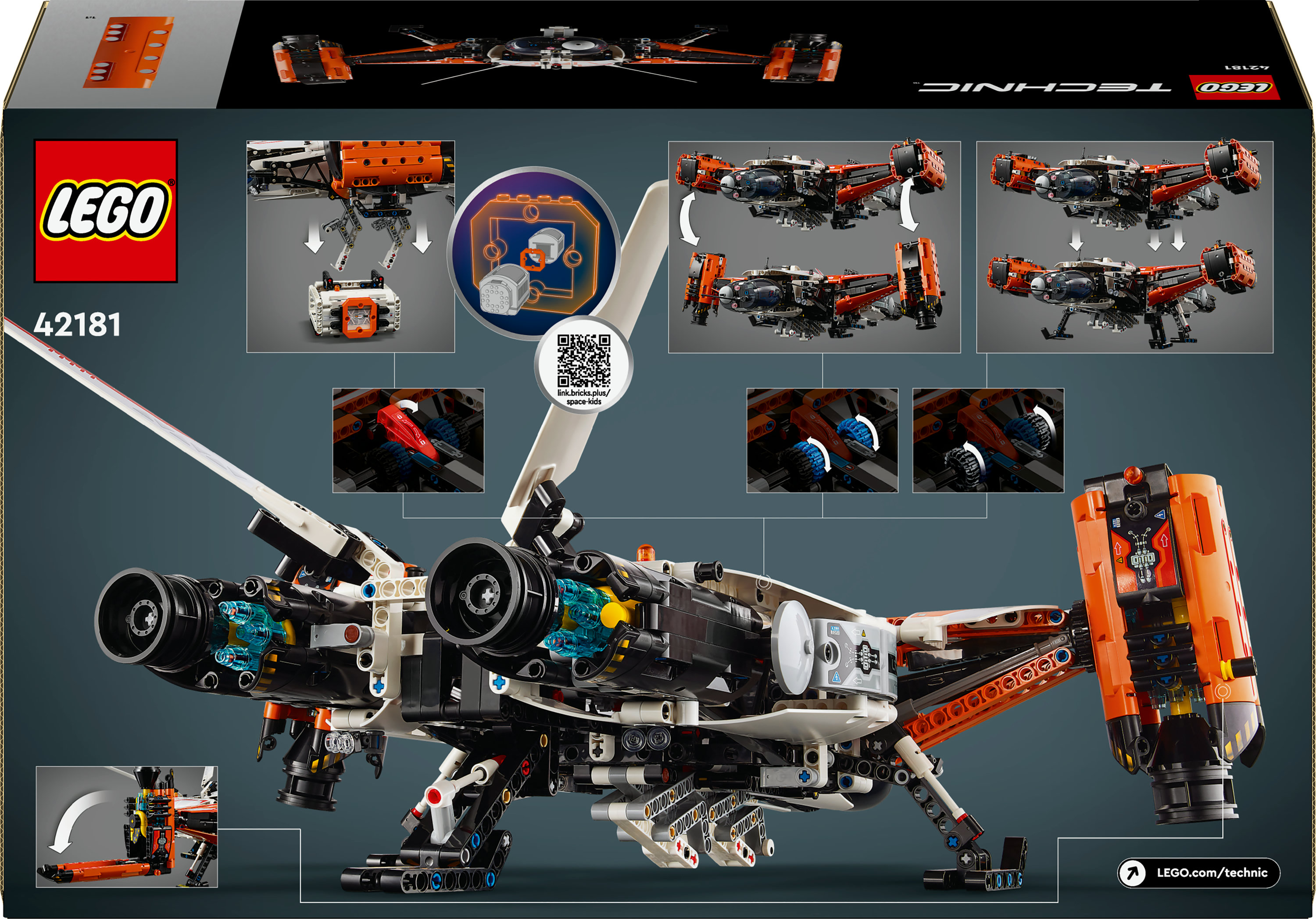 Конструктор LEGO Technic Грузовой космический корабль VTOL LT81, 1365 деталей (42181) - фото 9
