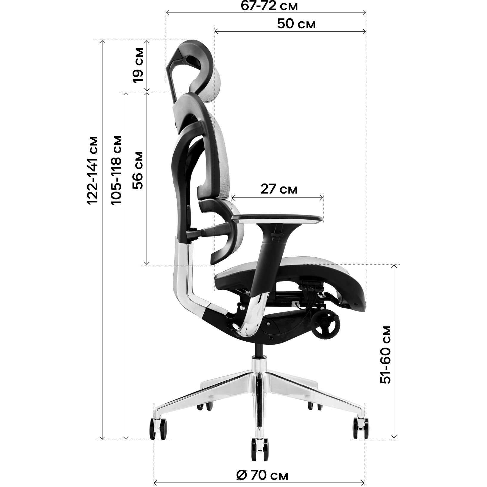 Офісне крісло GT Racer X-702 (W-70), сіре (X-702 Gray (W-70)) - фото 11