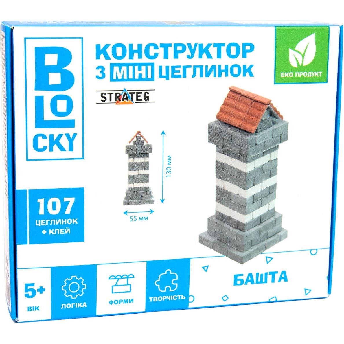 Конструктор з мініцеглинок Strateg Blocky Башта 107 елементів (31022) - фото 1