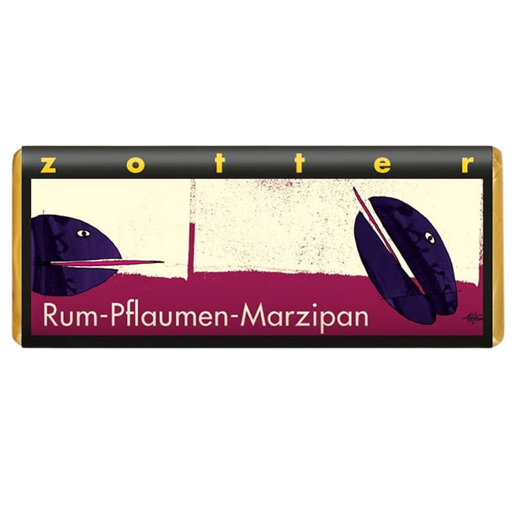 Шоколад молочний Zotter Plum Marzipan in Rum органічний 70 г - фото 1
