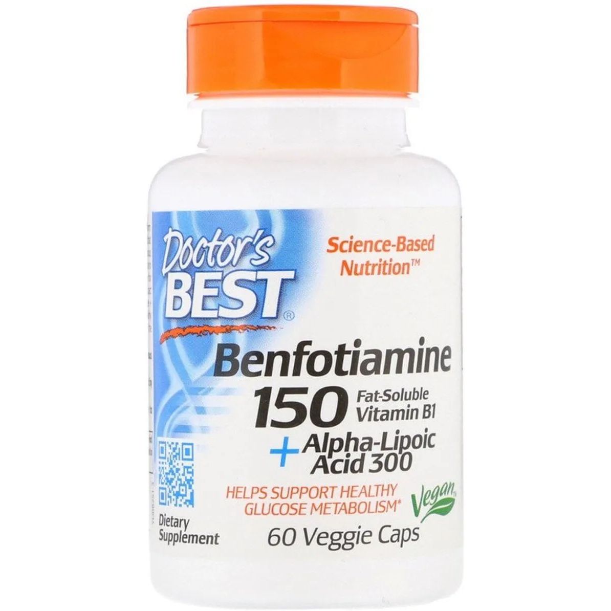 Комплекс Doctor's Best Benfotiamine 150 мг + Alpha-Lipoic Acid 300 мг 60 веганських капсул - фото 1