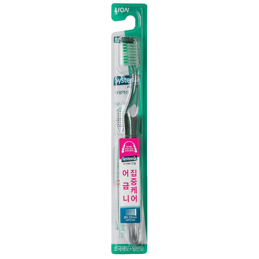 Зубная щетка для глубокой очистки Lion Systema Standard, мягкой жесткости, зеленый, 1 шт. - фото 1