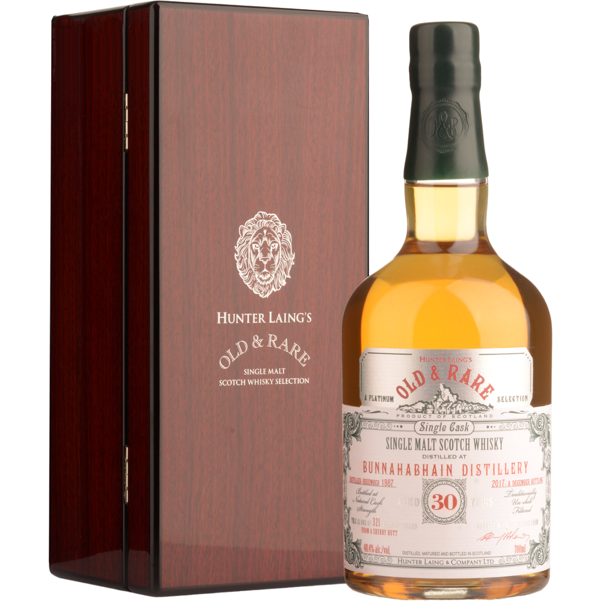 Виски Bunnahabhain 30 Years Old 1987 - Old & Rare 48.4% 0.7 л, в подарочной упаковке - фото 1