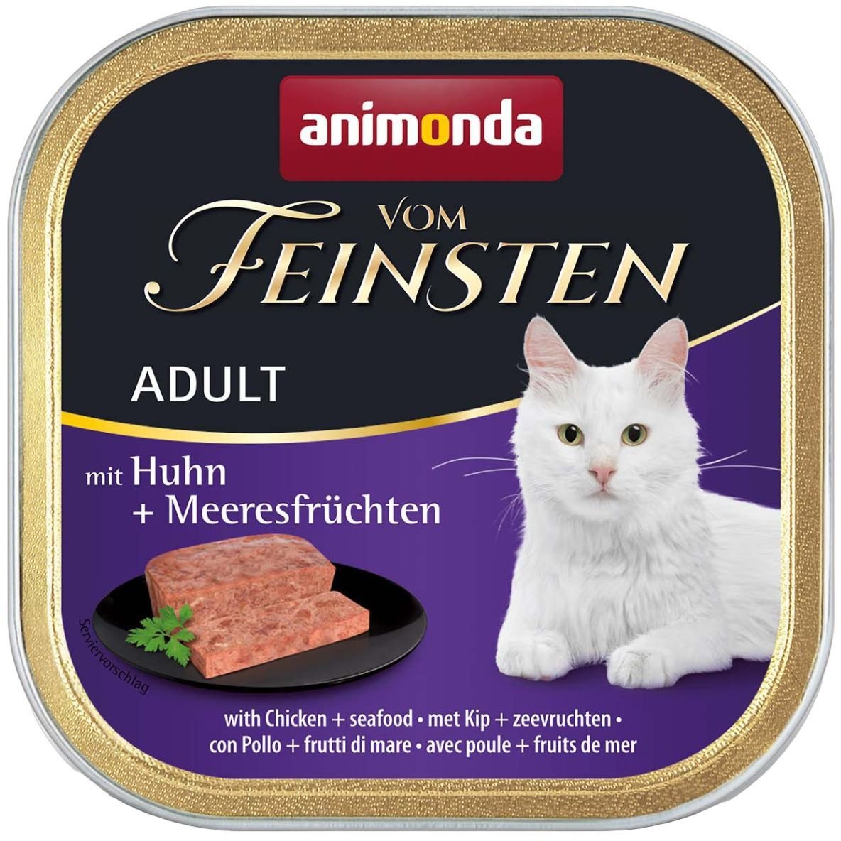 Вологий корм для кошек Animonda Vom Feinsten Adult with Chicken + Seafood, з куркою та морепродуктами, 100 г - фото 1