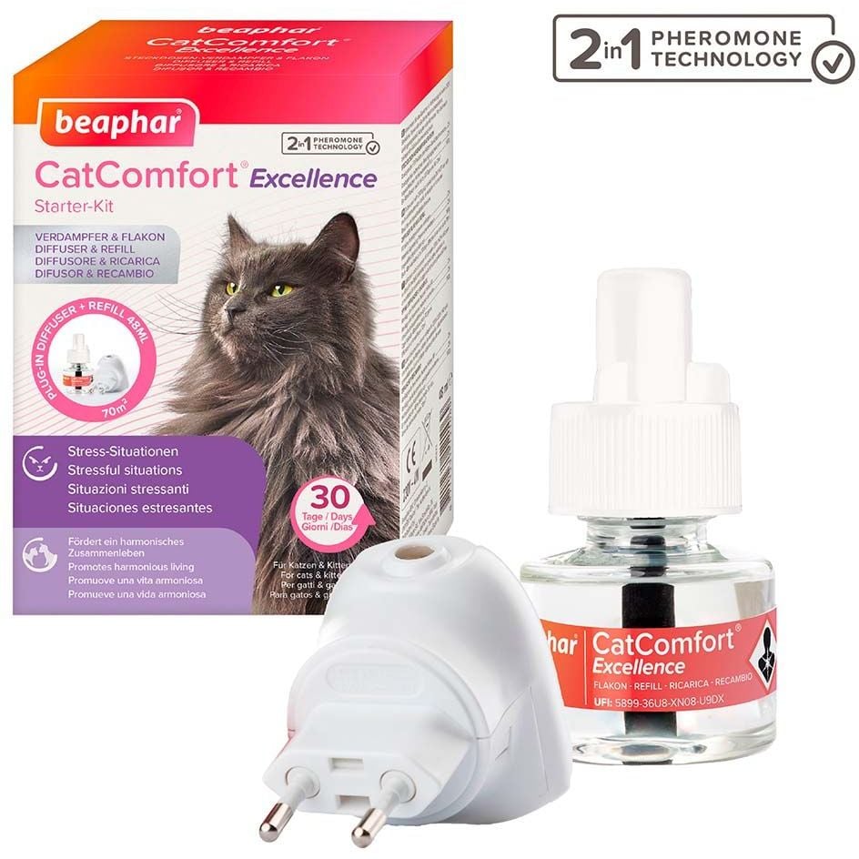 Комплект-диффузор с феромонами Beaphar CatComfort Excellence 2 в 1 успокаивающий для кошек 48 мл - фото 2