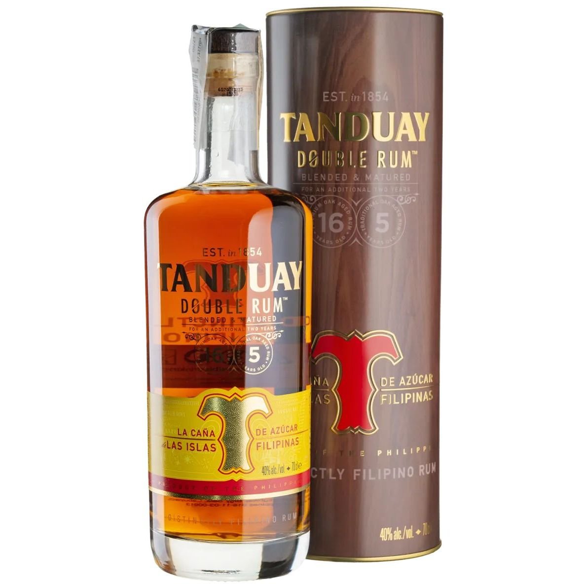 Ром Tanduay Double Rum 40% 0.7 л в тубусе - фото 1