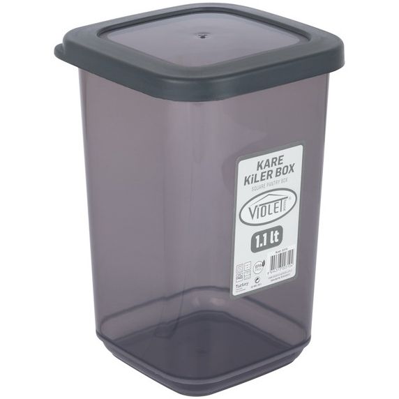 Контейнер для сыпучих продуктов Violet House, 1,1 л, черный (0310 Transparent Black) - фото 2