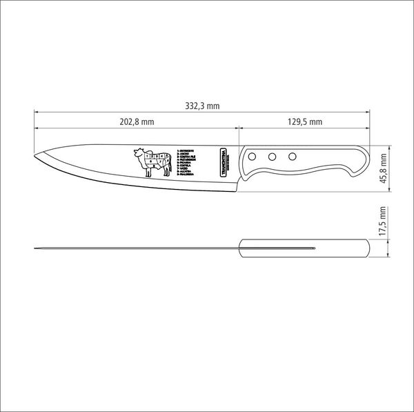 Ніж для м'яса Tramontina Barbecue, 20,3 см (6558012) - фото 3