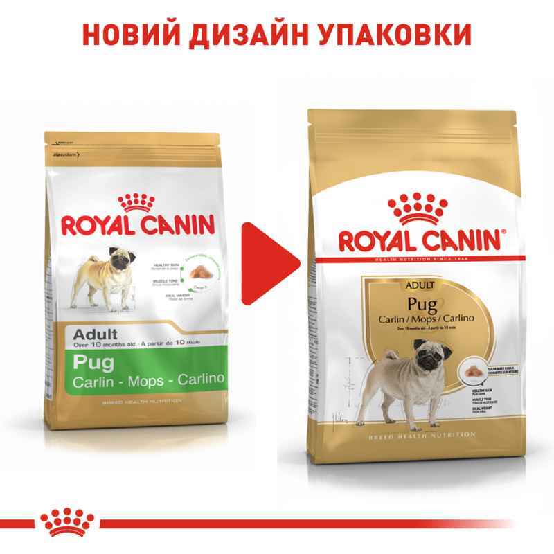 Сухой корм для взрослых собак породы Мопс Royal Canin Pug Adult, 7,5 кг (39857509) - фото 2