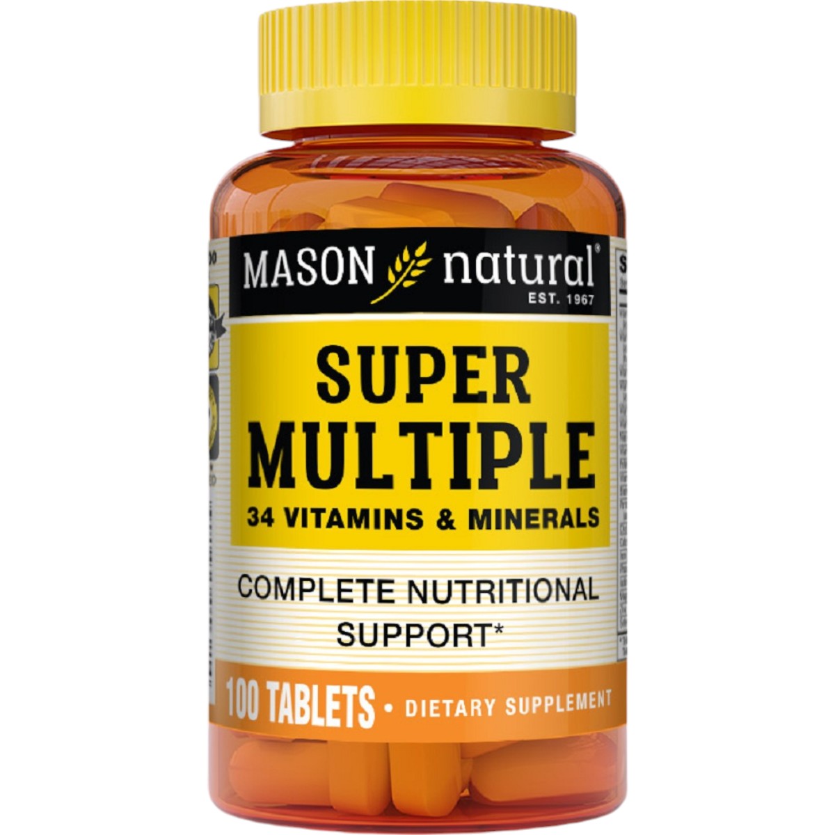 Натуральный комплекс мультивитаминов и минералов Mason Natural Super Multiple 34 Vitamins and Minerals 100 таблеток - фото 1