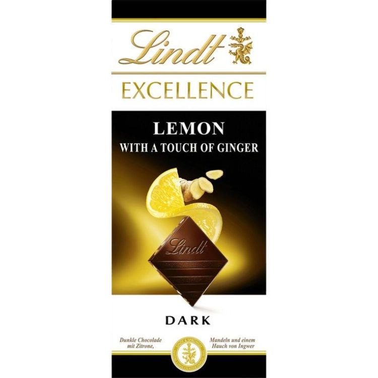 Шоколад черный Lindt Excellence с лимоном и имбирем 100 г - фото 1