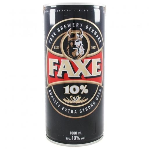Пиво Faxe Extra Strong светлое 10% 1 л ж/б - фото 1