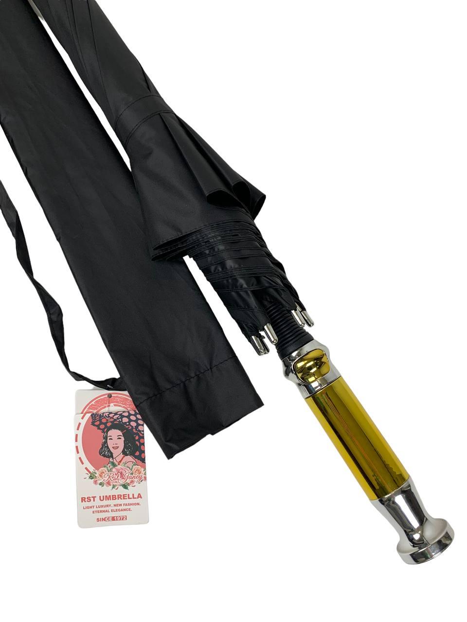 Жіноча парасолька-палиця напівавтомат RST 120 см чорна - фото 5