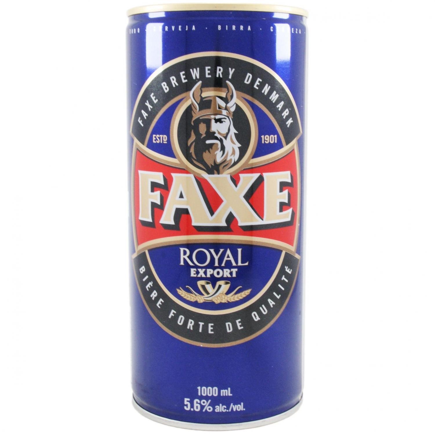 Пиво Faxe Royal Export, светлое, 5,6%, ж/б, 1 л (582255) - фото 1