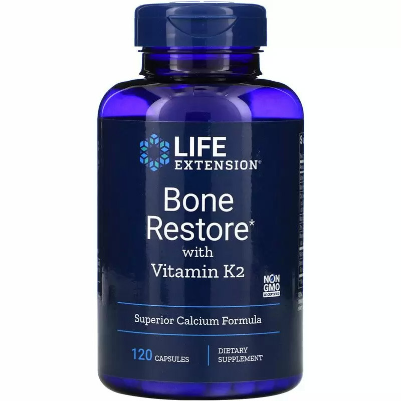 Вітамінно-мінеральний комплекс для відновлення кісток Life Extension Bone Restore + К2 120 капсул - фото 1