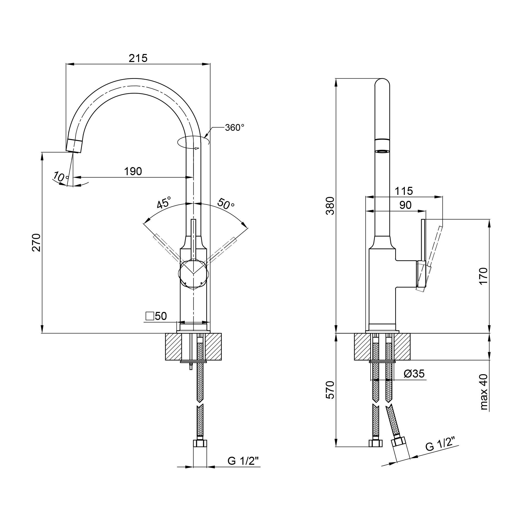 Змішувач для кухні Qtap Robin 9060102B (QTROB9060102B) - фото 2