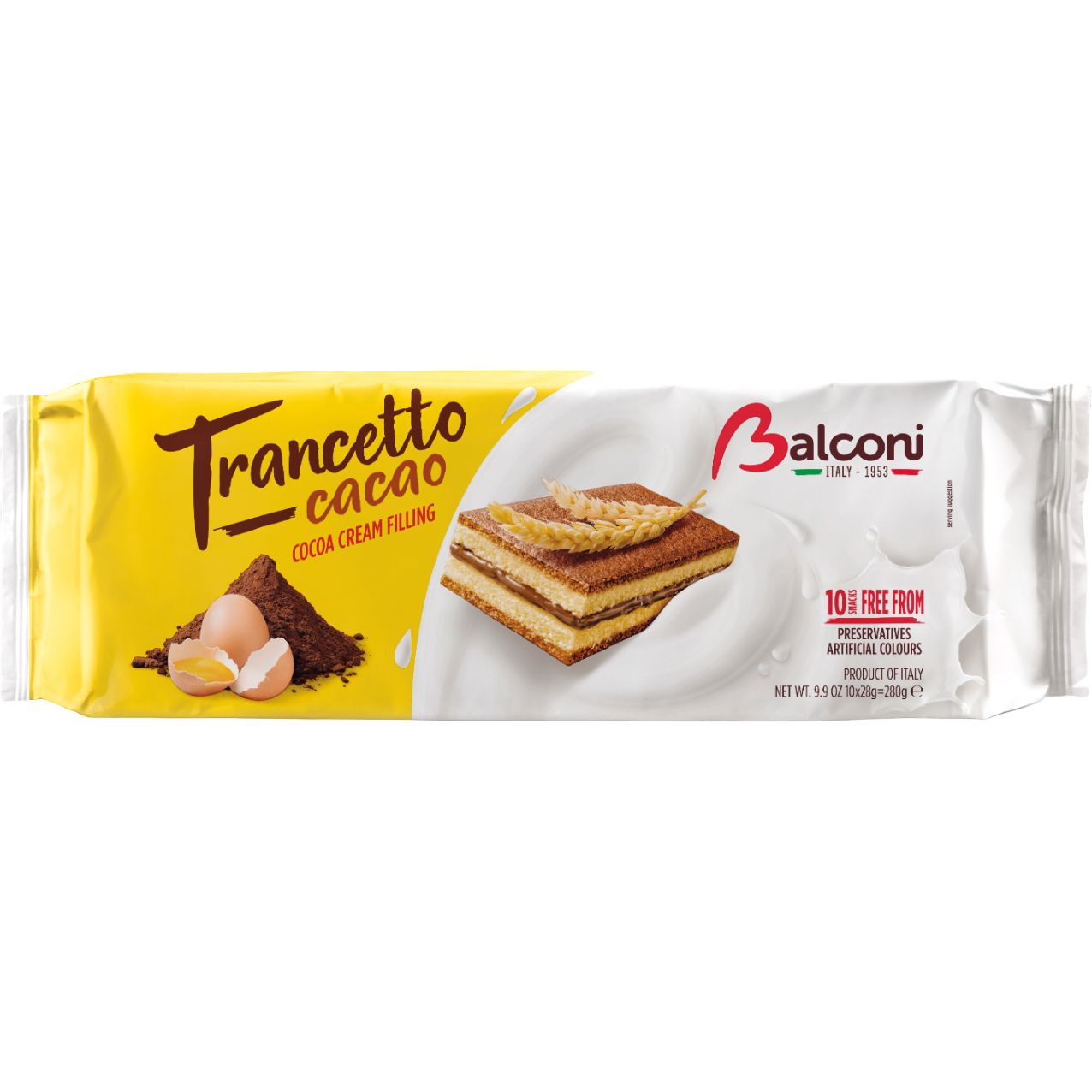 Мини бисквиты Balconi Trancetto cacao 280 г - фото 1