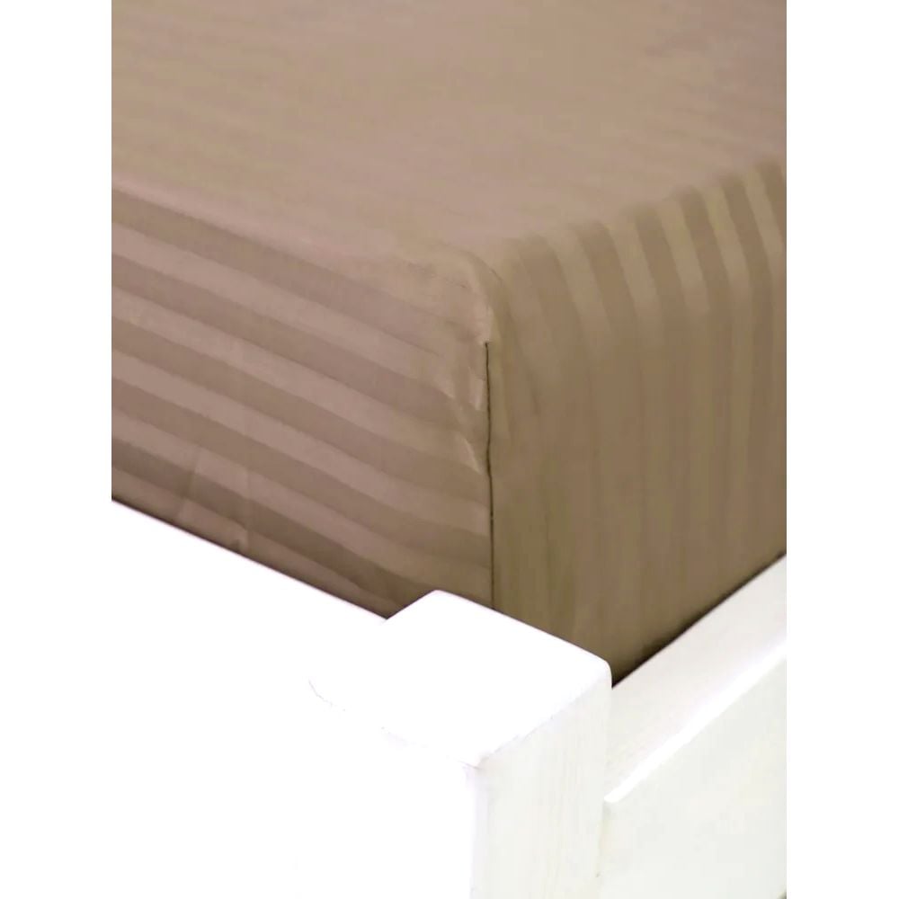 Простыня на резинке LightHouse Sateen Stripe Brown 200х180 см коричневая (603920) - фото 3