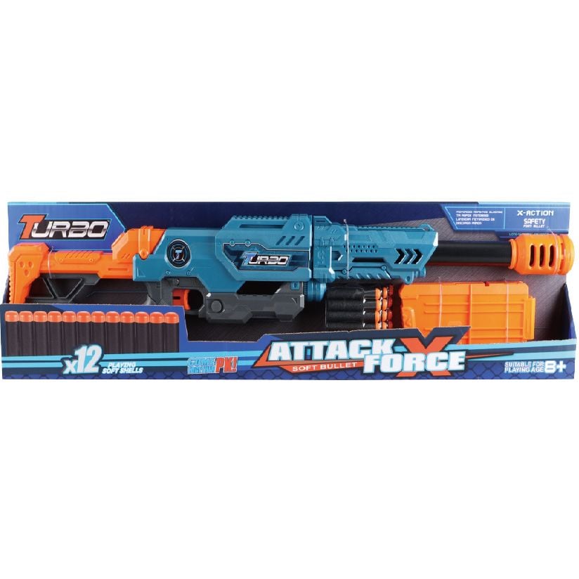 Іграшкова рушниця Turbo Attack Force з магазином та м'якими набоями 12 шт. (ВТ338) - фото 2