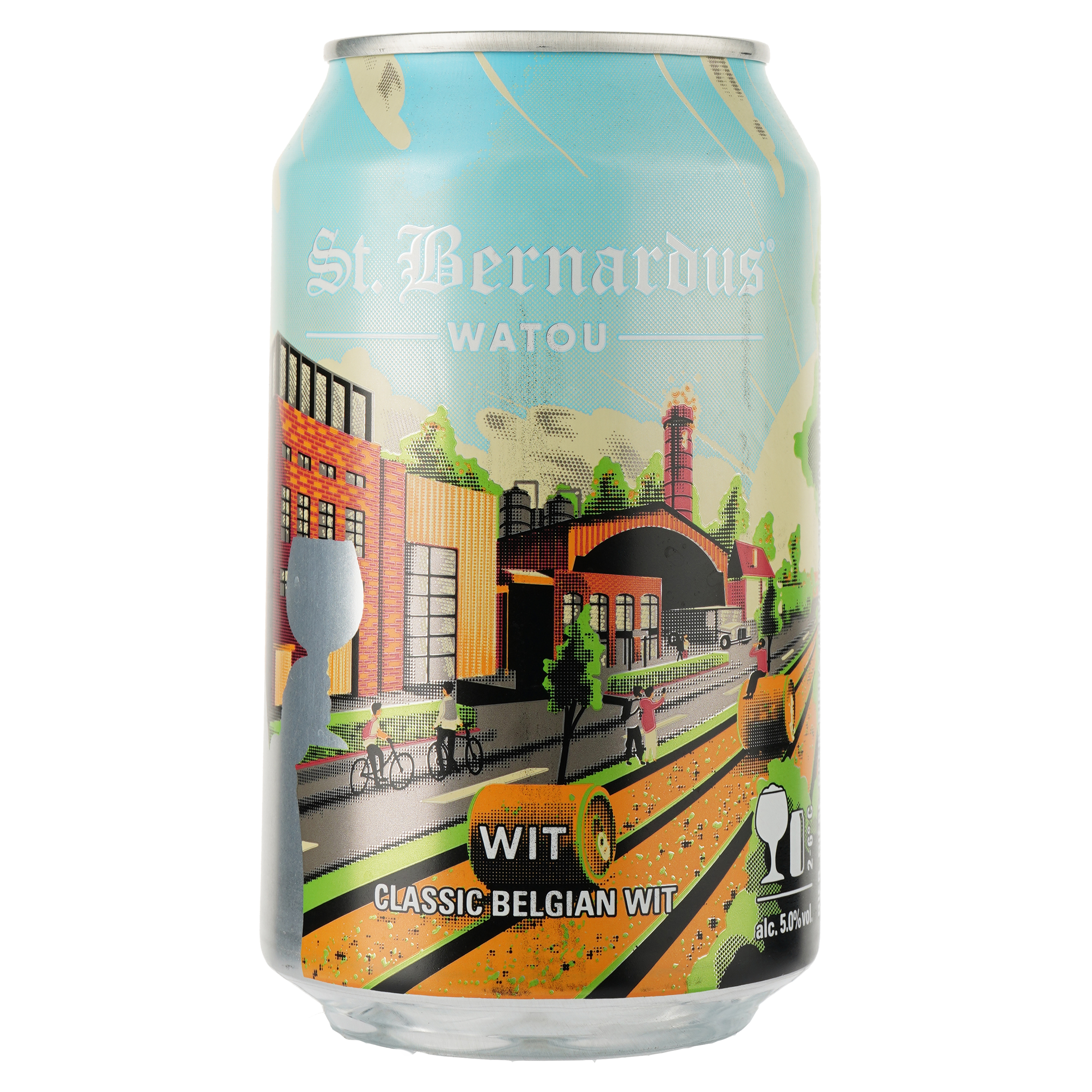 Пиво St.Bernardus Watou Classic Belgian Wit, светлое, 5,5%, ж/б, 0,33 л - фото 1