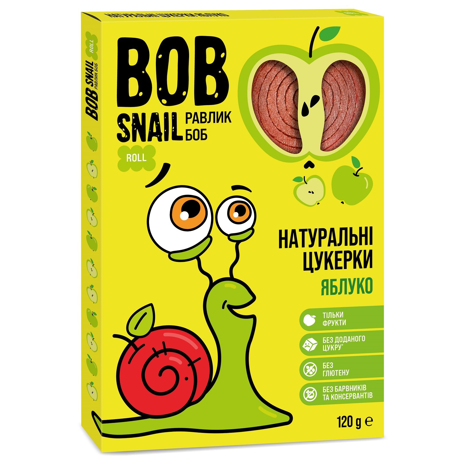 Натуральні цукерки Bob Snail Яблуко, 120 г - фото 1