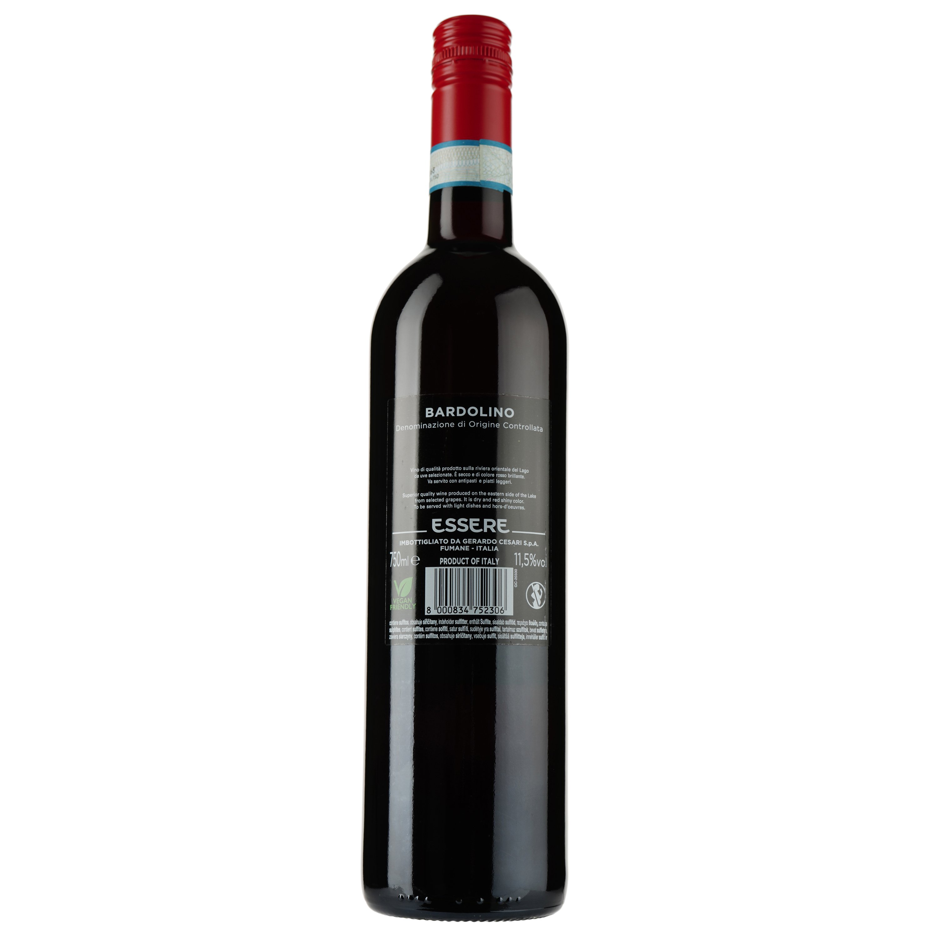 Вино Cesari Bardolino DOC Essere красное, сухое, 11,5%, 0,75 л - фото 2