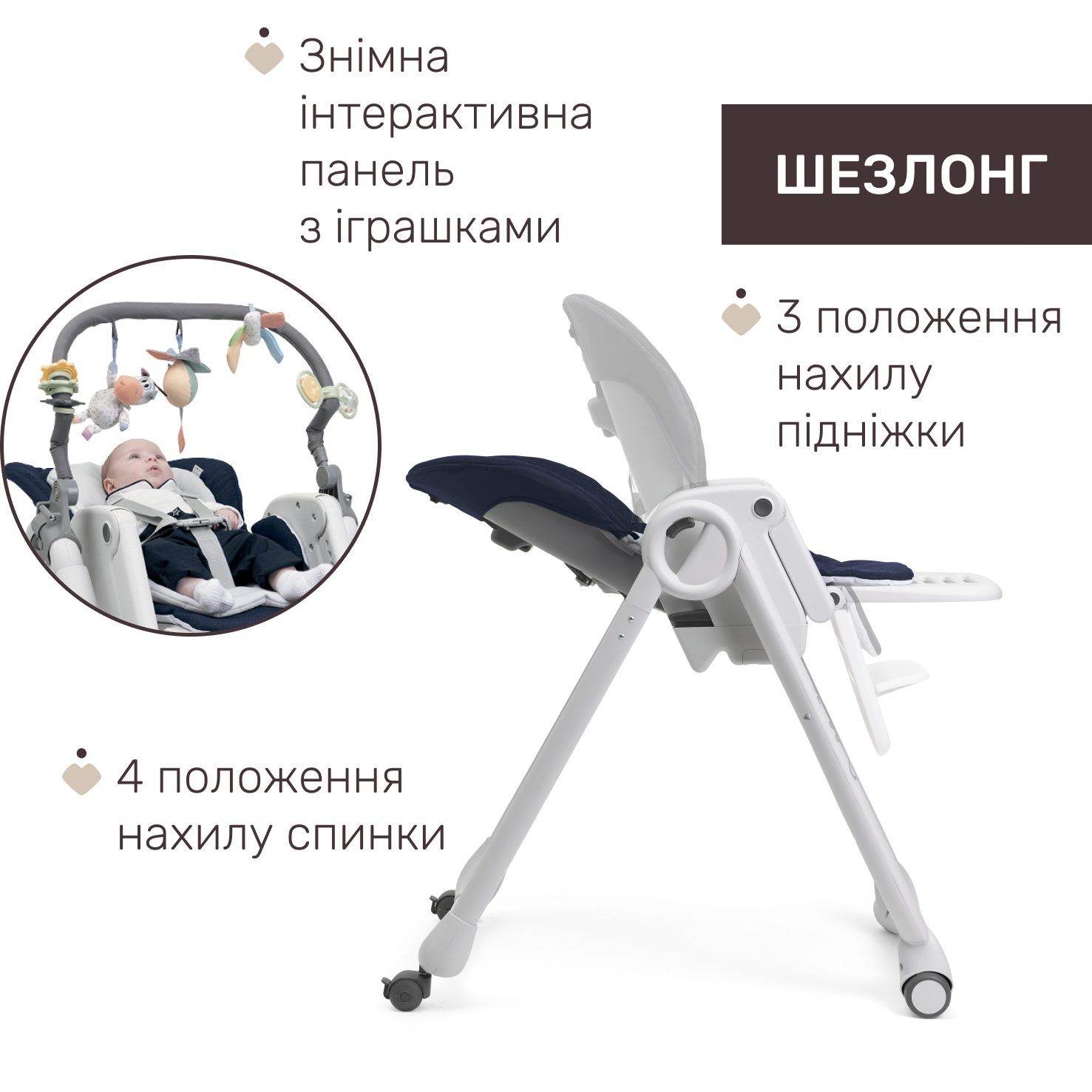 Стільчик для годування Chicco Polly Magic Relax синій (79502.64.00) - фото 3