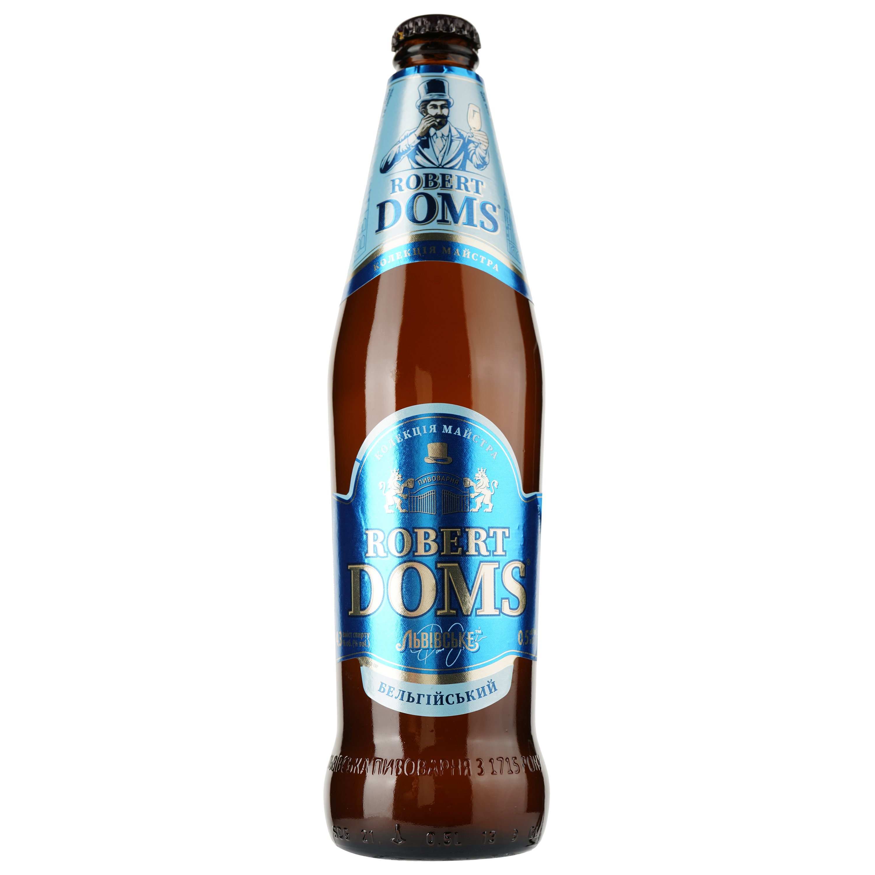 Пиво Robert Doms Бельгійське світле нефільтроване, 4,3%, 0,5 л (666610) - фото 1