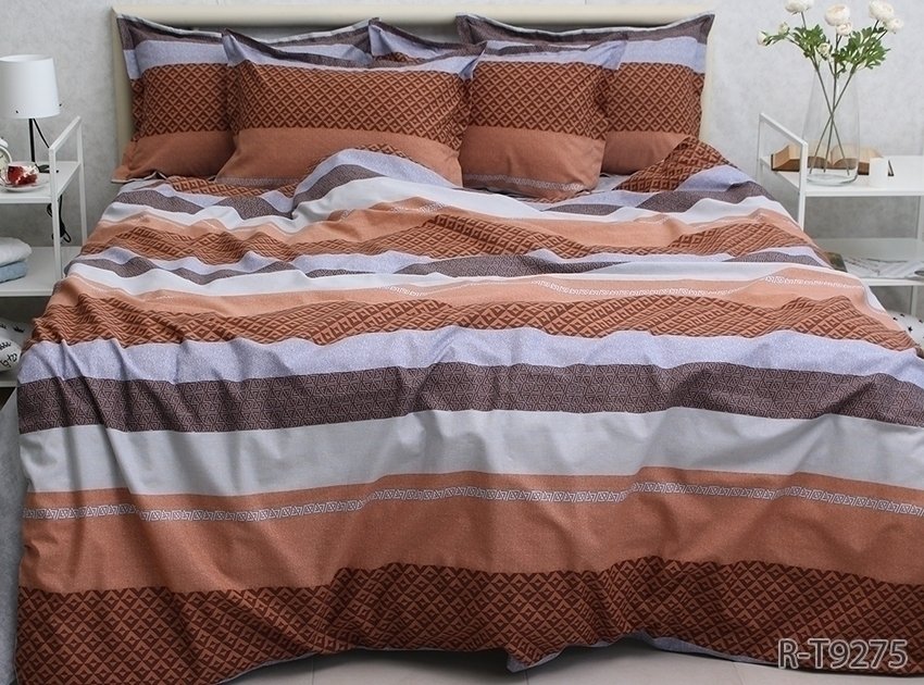 Комплект постельного белья TAG Tekstil с компаньоном Семейный Разноцветный 000240811 (R-T9275) - фото 2