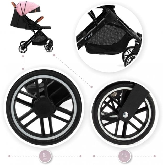 Детская коляска MoMi Estelle Love Black- pink, черный с розовым (WOSP00004) - фото 7
