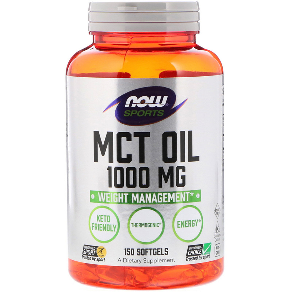 Масло МСТ Now Foods MCT Oil 1000 мг 150 желатиновых капсул - фото 1