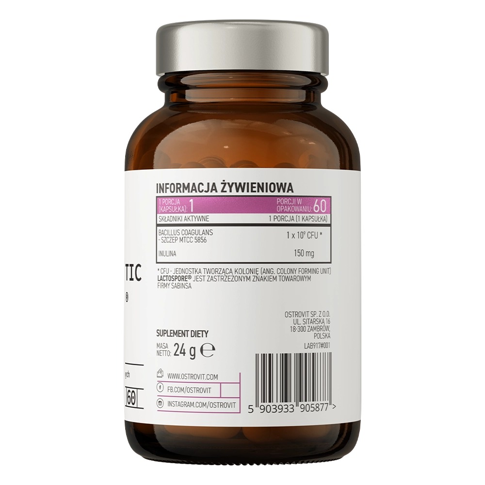 Пробиотик OstroVit Pharma PRO-60 BIOTIC LactoSpore 60 капсул - фото 3